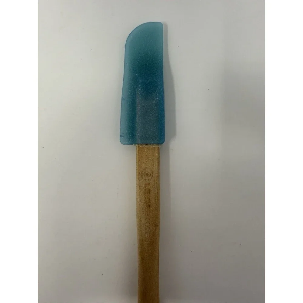 Le Creuset Silicone Spatula Set 2 Wooden Handle Baking Cooking Utensils